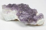 Purple, Stepped-Octahedral Fluorite on Quartz - Lupita Mine #210648-2
